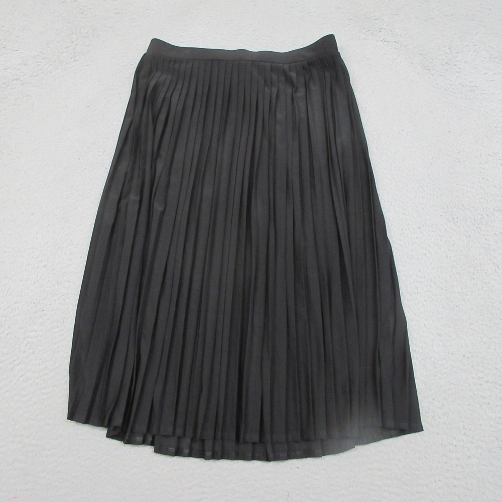 Jules & Leopold Pleated Midi Skirt Womens XS Black Pull On Career Office Classic